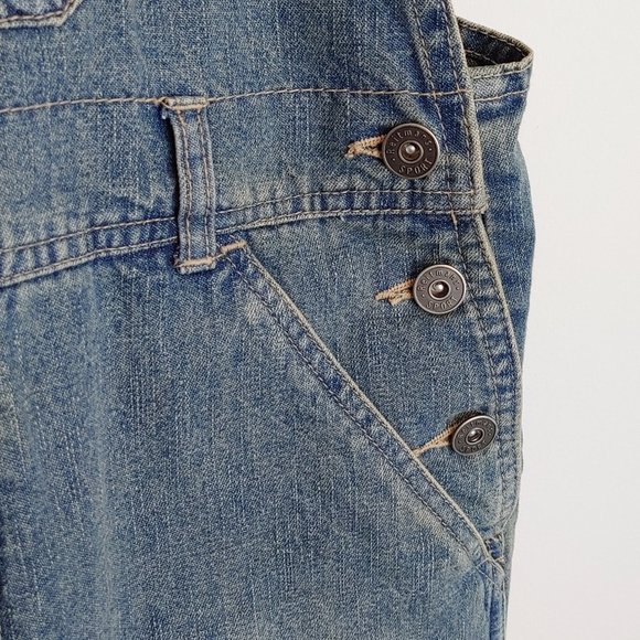 Reitman's Women's Size 11 Blue Jean Bib Overall Shorts Pockets Adjustable Straps - Picture 4 of 8